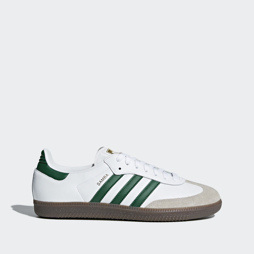 Adidas Samba Og - Originals ανδρικα - Ασπρα/Πρασινο/Γκρι,Μέγεθος: EU 36 – 54 2/3 (262SVKGO)